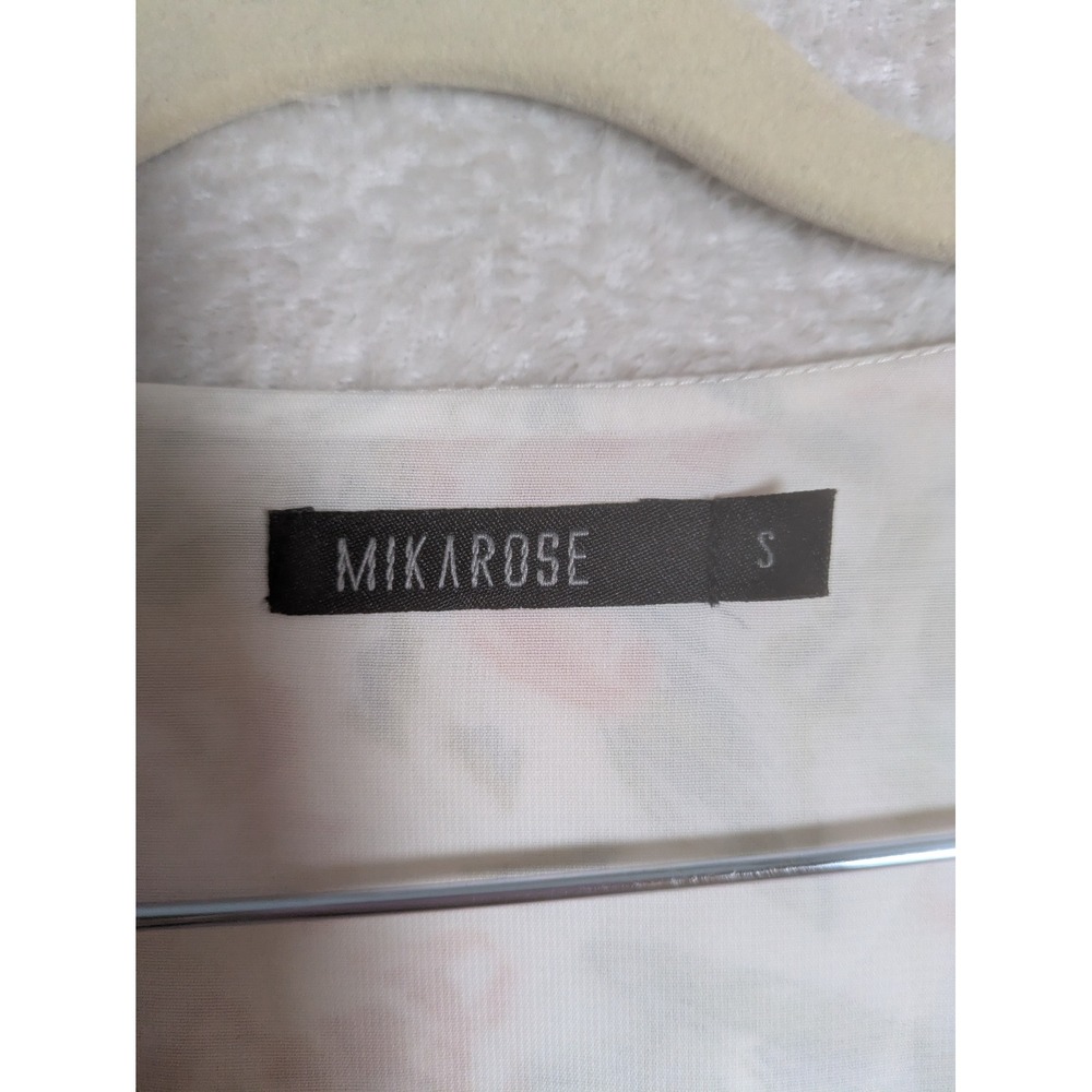Mikarose Maxi Dress Women's Small White Orange Floral Tiered Smocked Flutter - Picture 4 of 9